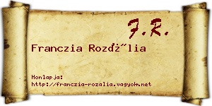 Franczia Rozália névjegykártya
