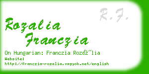 rozalia franczia business card